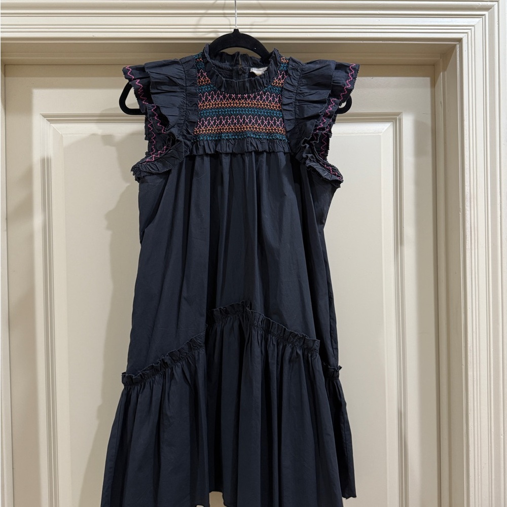 Black Smocked Mini Dress by Love the Label | XS 🧡🩷🖤
